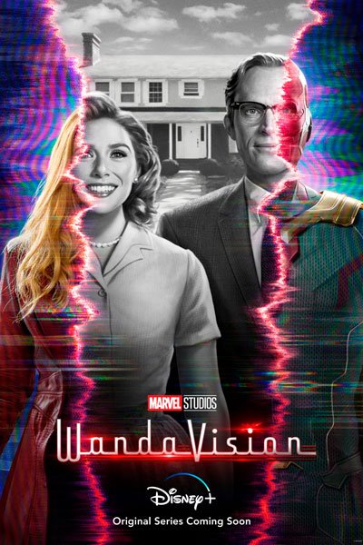 WANDAVISION US, 2021, Action/Sci-Fi
TV Mini-Series, 9 Episodes.
Creator: Jac Schaeffer
Cast: Elizabeth Olsen (Wanda), Paul Bettany (Vision), Kathryn Hahn (Agness), Teyonah Parris (Monica)